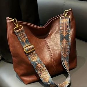 NEW Vegan Leather Boho Strap Crossbody Bag